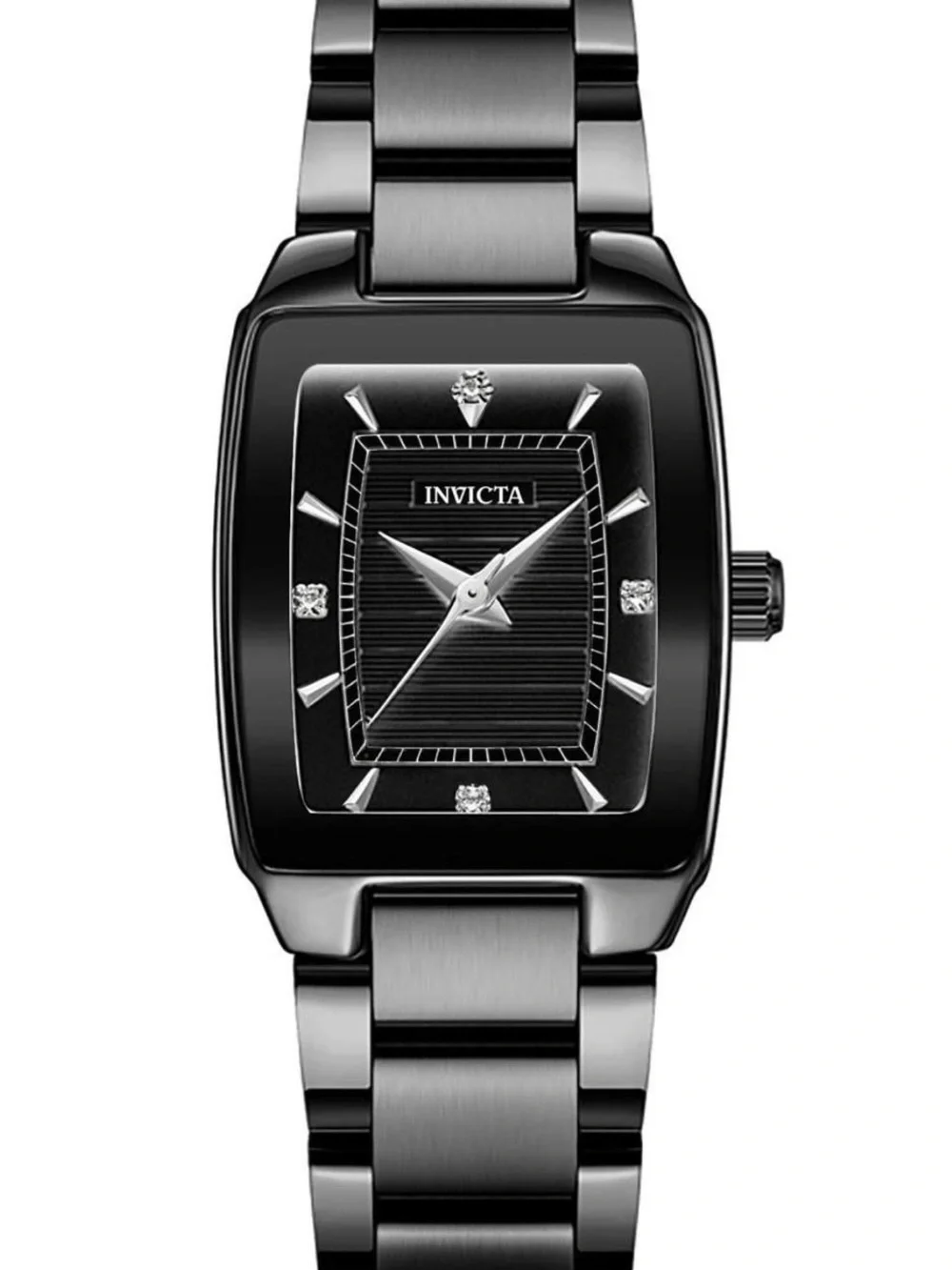 Invicta Celestial Lady Black Stainless Steel Rectangular Bracelet Watch 22.7mm